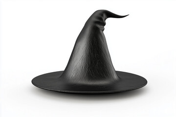 Wall Mural - Black witch hat isolated on a white background