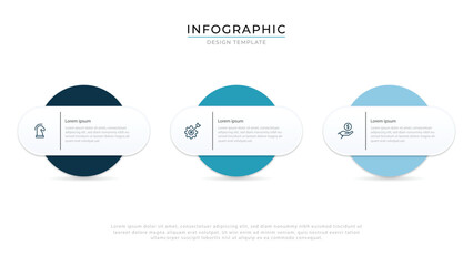 Wall Mural - business infographic template. 3 step timeline journey. process diagram, 3 options on white backgrou