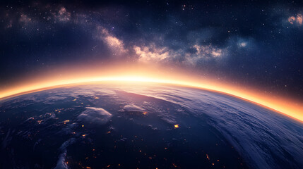 Wall Mural - landscape featuring the milky way galaxy at night