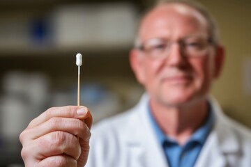 Wall Mural - Scientist Holding DNA Sample in Laboratory Setting