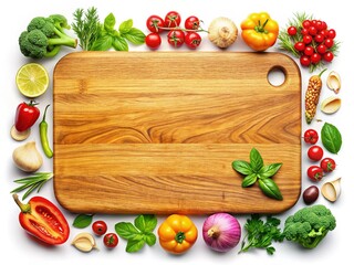 Wall Mural - High-Resolution Wooden Cutting Board, Culinary Photo, Stock Image, Food Photography, Kitchenware