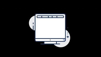 Wall Mural - A simple illustration of a computer screen with a minimalist design, suitable for technology-related content.