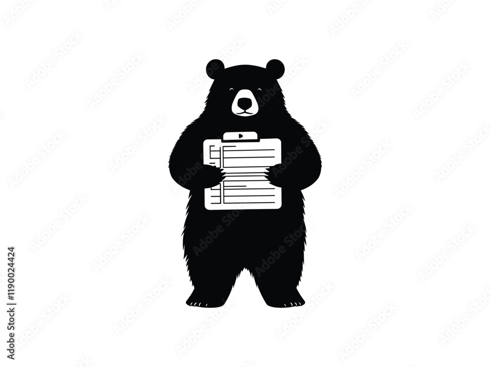 Doctor Bear Silhouette Clipart - Fun Medical Animal Illustration