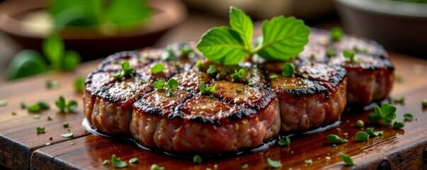 grilled wild venison steak with herbs and spices , steak, wild game, meat