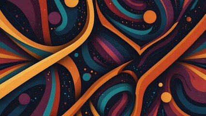 Wall Mural - Abstract retro 70s background vector. Generative AI