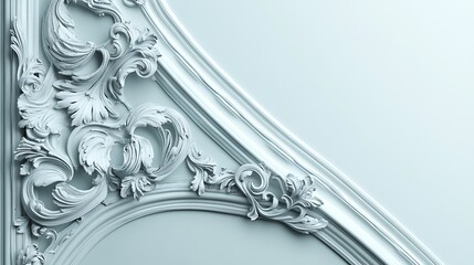 Wall Mural - Elegant White Ornate Wall Architectural Detailing