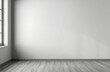 © Stock Planet - gray room corner empty interior with a modern wall, floor, and art wallpaper,