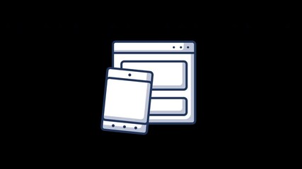 Wall Mural - Digital devices illustration featuring a smartphone and a computer screen against a simple background.