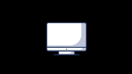 Wall Mural - Minimalist computer monitor illustration on a black background.