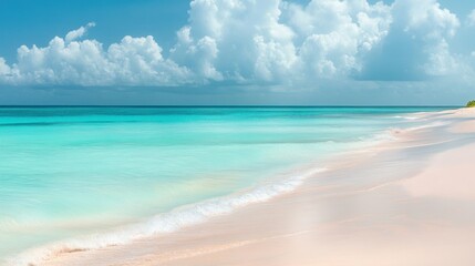 Wall Mural - Serene Tropical Beach Paradise: Azure Waters and Pristine Sands