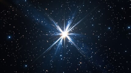 Canvas Print - a brilliant celestial body shining brightly among distant stars in the vast expanse of space