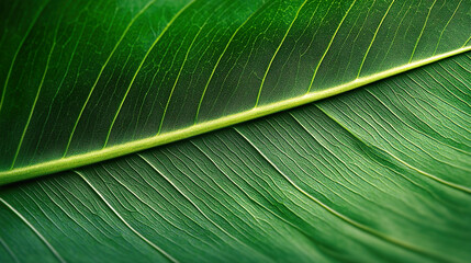 Wall Mural - Marco Dark green leaf closeup texture background wallpaper