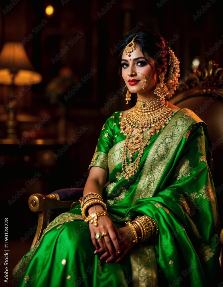 Beautiful Indian woman in traditional dress Stock Photo | Adobe Stock