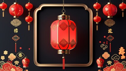 Wall Mural - chinese new year lantern ai generative
