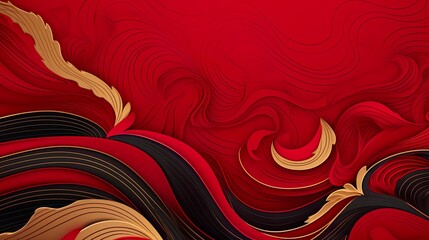 Wall Mural - chinese traditional background design with abstract pattern in red background chinese red textured p