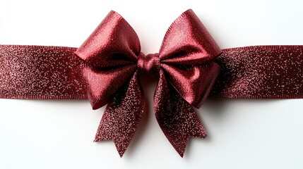 Wall Mural - Maroon ribbon bow isolated on white background.