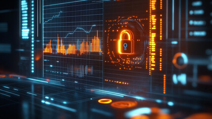 High-Tech Digital Analytics Interface with Dynamic Graphs
