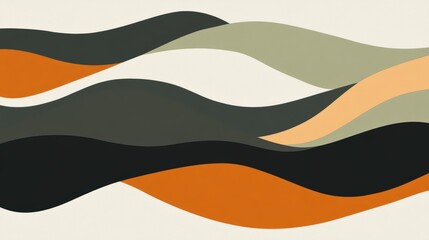 Poster - Abstract Waves: A Symphony of Earthy Hues