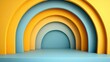 © Shadowkiruu - Abstract Colorful Archway: A Playful Composition of Blue and Yellow Hues