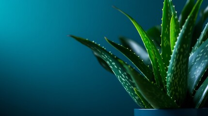 Wall Mural - Serene Teal Aloe Vera: A Study in Green