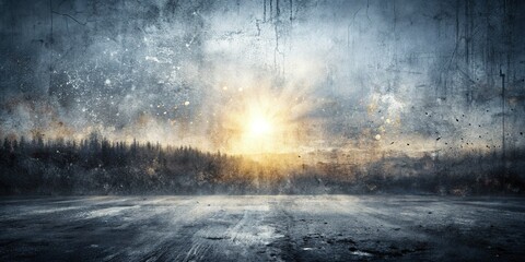 Wall Mural - Abstract Retro Grunge Landscape: White, Grey, Black Gradient Texture