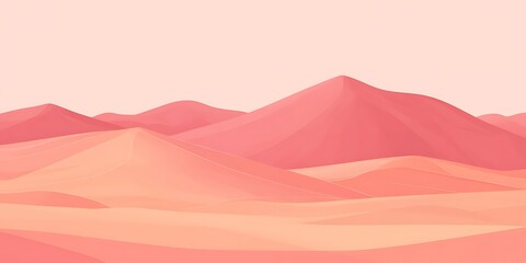 Wall Mural - Pink desert landscape, minimalist design, background, website