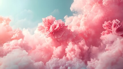 Wall Mural - soft and playful pastel gradients with light fluffy textures and whimsical creative details that exu