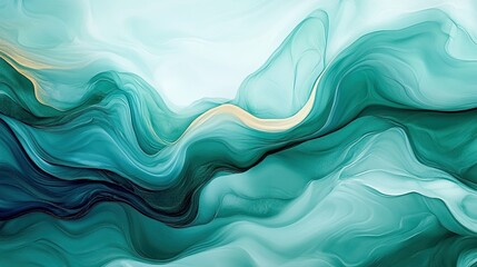 Abstract Teal and Green Watercolor Background, Artistic and Smooth Design 