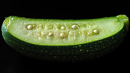 Sticker - Vibrant Green Zucchini Slice Close-up