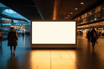 Wall Mural - A mockup of an empty light box at an airport