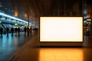 Wall Mural - A mockup of an empty light box at an airport