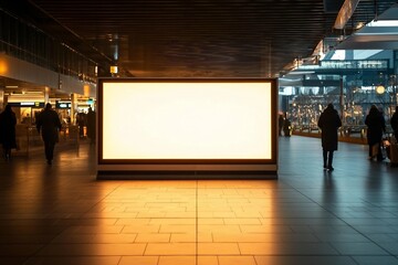Wall Mural - A mockup of an empty light box at an airport