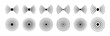 © Yanka - Sonar sound waves icon set. Concentric circle sign
