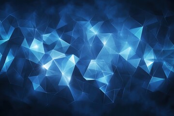 Wall Mural - a dark blue gradient with geometric shapes subtly glowing in the background
