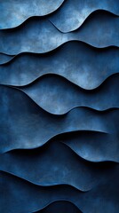 Wall Mural - a deep blue textured background with subtle waves and shadows