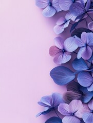 Wall Mural - Purple flowers on pink background