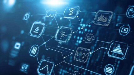 Digital Network, Interconnected Data, Global Technology, Futuristic Interface, Abstract Background,  Modern Technology, Data Visualization, Network Connections