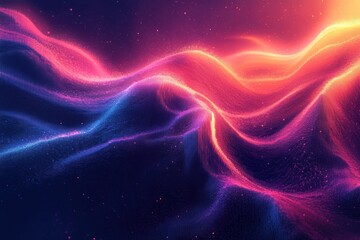 Wall Mural - a futuristic abstract pixel art piece with vibrant swirling gradient patterns in neon tones of red, 