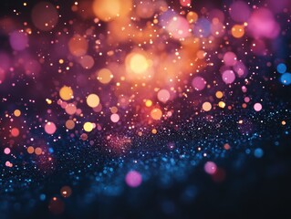 Wall Mural - a magical bokeh effect with glowing lights in soft pastel colors, creating a dynamic contrast with a