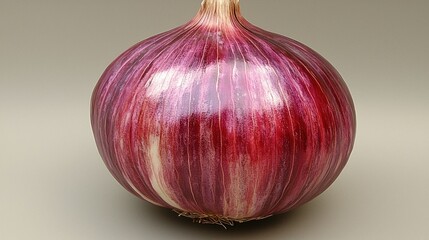 Sticker - Vibrant Red Onion with Purple and White Stripes Close-up