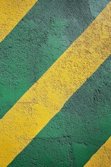 Wall Mural - Yellow and Green Striped Painted Wall