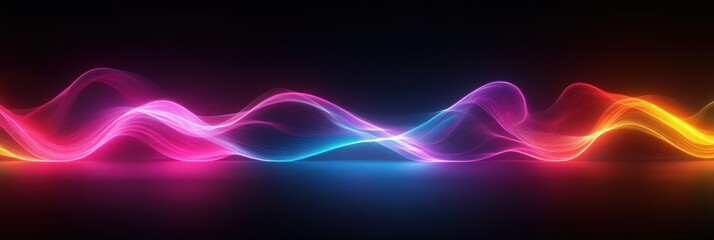 Wall Mural - a soft neon glow background with smooth gradients and light flares creating a luminous atmosphere