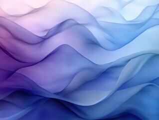 Wall Mural - a soft overlapping wave pattern with transparency in shades of blue and purple, creating depth