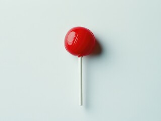 Wall Mural - Red Lollipop on White Surface