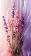 Wall Mural - soft pastel gradient blending from pink to lavender, subtle textures