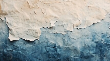 Poster - Textured Abstract: A Study in Cream and Blue Hues