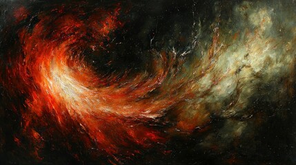 Wall Mural - Abstract fiery vortex painting.