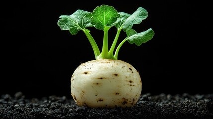 Sticker - Young Turnip Sprout Emerging from Soil