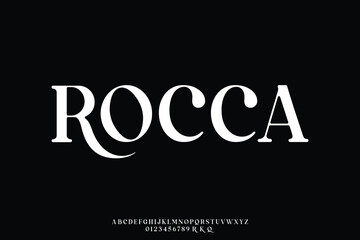 Wall Mural - elegant rounded serif alphabet display font vector for branding design
