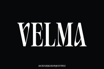 Wall Mural - elegant decorative condensed serif alphabet display font vector illustration